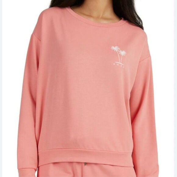 ROXY | Lightweight Sweatshirt Soft Long Sleeve Pink Coral Oversized | Size XXL - Picture 1 of 8